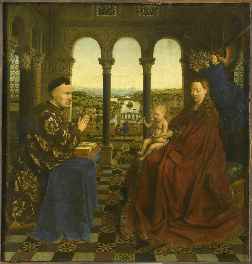 La restauration en cours de La Vierge au chancelier Rolin de Jan Van Eyck